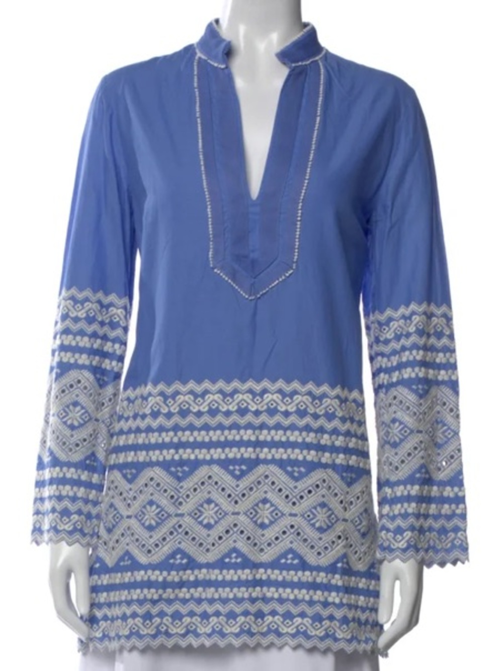 Tory Burch Zita embroidered cotton tunic size 2